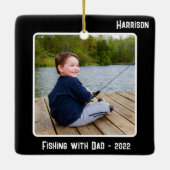 2カスタム写真両面ブラック特殊イベント セラミックオーナメント (裏面)