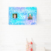 2カスタム枚の写真プール誕生日パーティー水さざ波 横断幕 (インサイチュ)