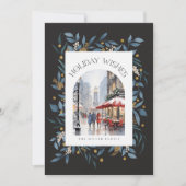 2カスタム枚の写真Holiday Wishesフローラ 招待状 (正面)