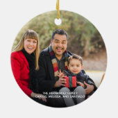 2カスタム面エレガント家族の写真クリスマス セラミックオーナメント (裏面)