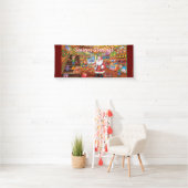 2カスタム.5' x 6'クリスマスビニールバナーサンタトイ 横断幕 (インサイチュ)