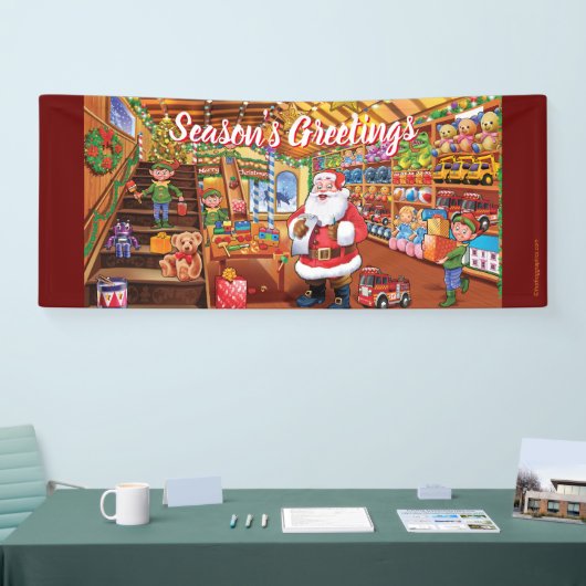 2カスタム.5' x 6'クリスマスビニールバナーサンタトイ 横断幕 (トレードショー)