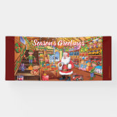 2カスタム.5' x 6'クリスマスビニールバナーサンタトイ 横断幕 (横)