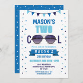 2カッコいい誕生日サングラスサマーボーイズ 招待状 (正面/裏面)