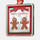 2カップルのジンジャーブレッド家族プレミアムオーナメント メタルオーナメント (左)