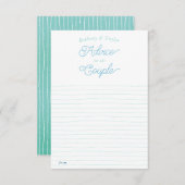 2カップル用バイク/ブライダルシャワーアドバイスインサート アドバイスカード (正面/裏面)