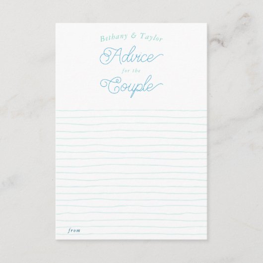 2カップル用バイク/ブライダルシャワーアドバイスインサート アドバイスカード (正面)