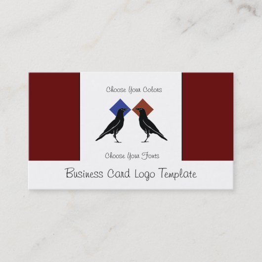 2カラスまたはラヴェンスのロゴ名刺 名刺 (正面)