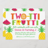 2カラフルッティフルーティ誕生日招待状 招待状 (正面/裏面)