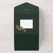 2カラフル写真メリークリスマスポインセチア オールインワン招待状 (外側)