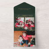 2カラフル写真メリークリスマスポインセチア オールインワン招待状 (内側)