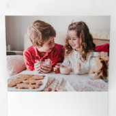 2カラフル写真メリークリスマスポインセチア 三つ折りクリスマスカード (内部最初)