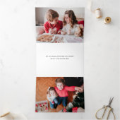 2カラフル写真メリークリスマスポインセチア 三つ折りクリスマスカード (内部)