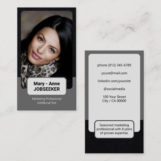 2カラークラシックジョブシーカークラシニーミニマリスト 名刺 (正面/裏面)