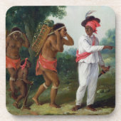 2カリブ族Womを指示している色の西のインドの人 コースター (正面)