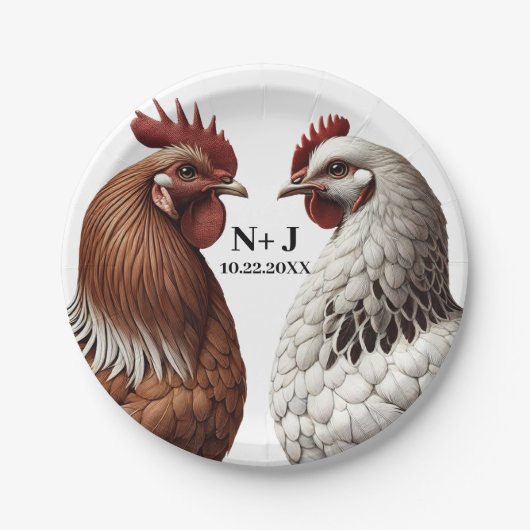 2カントリーチキンズファーム納屋周囲の庭結婚ズ ペーパープレート (正面)