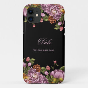 #2ガーリーでパーソナライズなピンクのシャクヤクの花柄 iPhone 11 ケース
