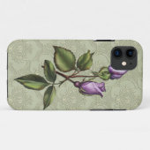 #2ガーリーなiPhone5紫色のバラのつぼみの緑のダマスク織 Case-Mate iPhoneケース (裏面(横))