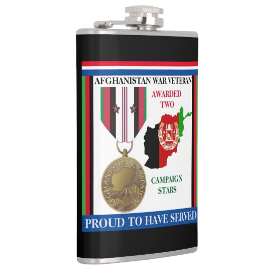 2キャンペーンスターアフガニスタン戦争退役軍人 フラスク (右)