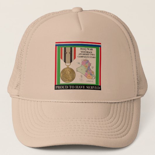 2キャンペーンスターイラク戦争退役軍人 キャップ (正面)