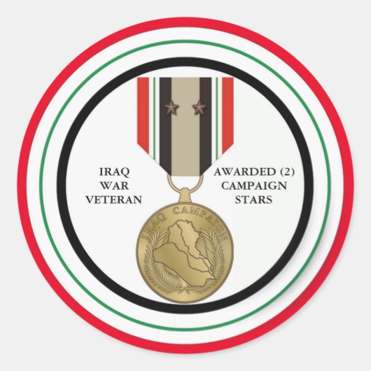 2キャンペーンスターイラク戦争退役軍人 ラウンドシール (正面)