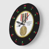 2キャンペーンスターイラク戦争退役軍人 ラージ壁時計 (傾斜)