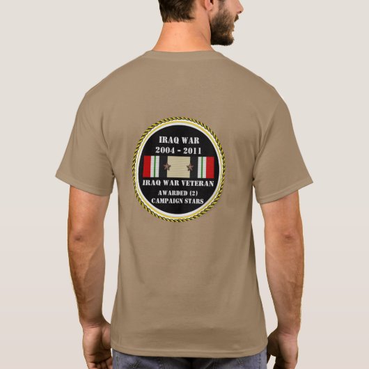 2キャンペーンスターイラク戦争退役軍人 Tシャツ (裏面)