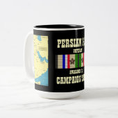 2キャンペーンスターペルシャ湾戦争退役軍人 ツートーンマグカップ (正面左)