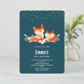 2キュート&コージーリトルレッドキツネ誕生日 招待状 (スタンド正面)