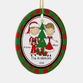 2クリスマスのオーナメントのかわいい棒の姿の系列 セラミックオーナメント (右)