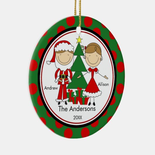 2クリスマスのオーナメントのかわいい棒の姿の系列 セラミックオーナメント (右)