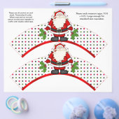 2クリスマスサンタパーソナライズされたカップケーキラッパー チラシ (シングル)