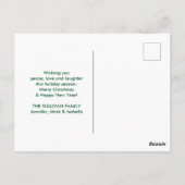 2クリスマスディアジャンピング素朴スタイルホリデー ポストカード (裏面)