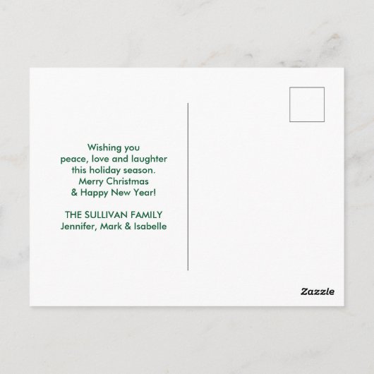 2クリスマスディアジャンピング素朴スタイルホリデー ポストカード (裏面)