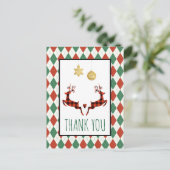 2クリスマスディアジャンプ素朴スタイルありがとう ポストカード (スタンド正面)