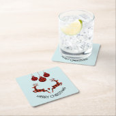 2クリスマスディアジャンプ素朴スタイル スクエアペーパーコースター (インサイチュ)