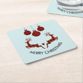 2クリスマスディアジャンプ素朴スタイル スクエアペーパーコースター (アングル)