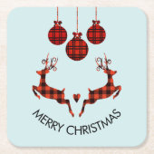 2クリスマスディアジャンプ素朴スタイル スクエアペーパーコースター (正面)