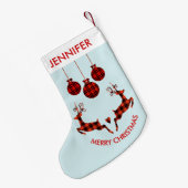 2クリスマスディアジャンプ素朴スタイル スモールクリスマスストッキング (裏面 (吊り時))