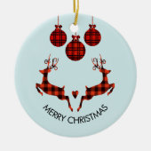 2クリスマスディアジャンプ素朴スタイル セラミックオーナメント (正面)