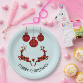 2クリスマスディアジャンプ素朴スタイル ペーパープレート (パーティー)