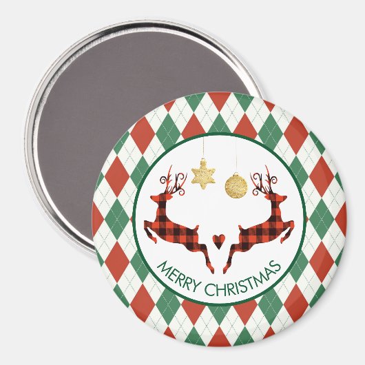 2クリスマスディアジャンプ素朴スタイル マグネット (正面/裏面)