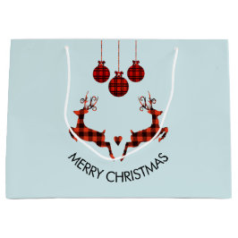 2クリスマスディアジャンプ素朴スタイル ラージペーパーバッグ