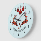 2クリスマスディアジャンプ素朴スタイル ラージ壁時計 (傾斜)