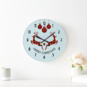 2クリスマスディアジャンプ素朴スタイル ラージ壁時計 (ホーム)