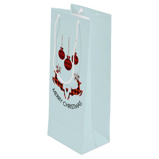 2クリスマスディアジャンプ素朴スタイル ワインギフトバッグ (裏面アングル)