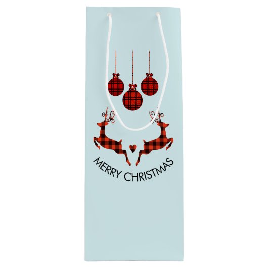 2クリスマスディアジャンプ素朴スタイル ワインギフトバッグ (正面)