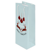 2クリスマスディアジャンプ素朴スタイル ワインギフトバッグ (正面アングル)