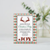 2クリスマスディアジャンプ素朴パーティー招待状 ポストカード (スタンド正面)