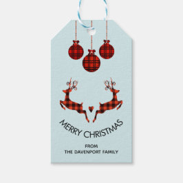 2クリスマストナカイ跳び素朴ハンター ギフトタグ